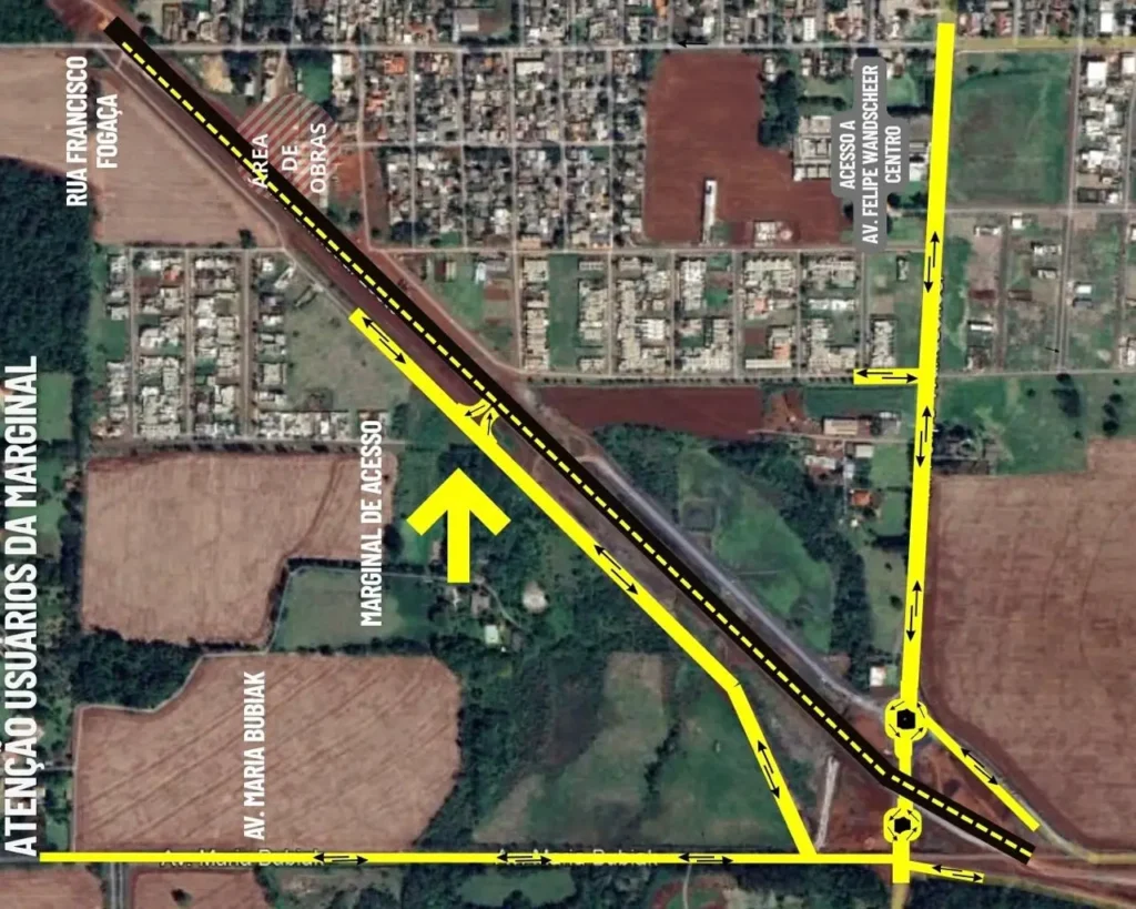 Marginal entre Avenida Bubiak e Bairro Floratta