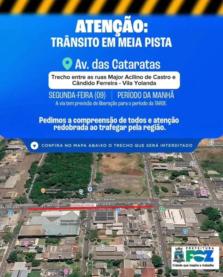 Obras na Avenida das Cataratas Foz do Iguaçu