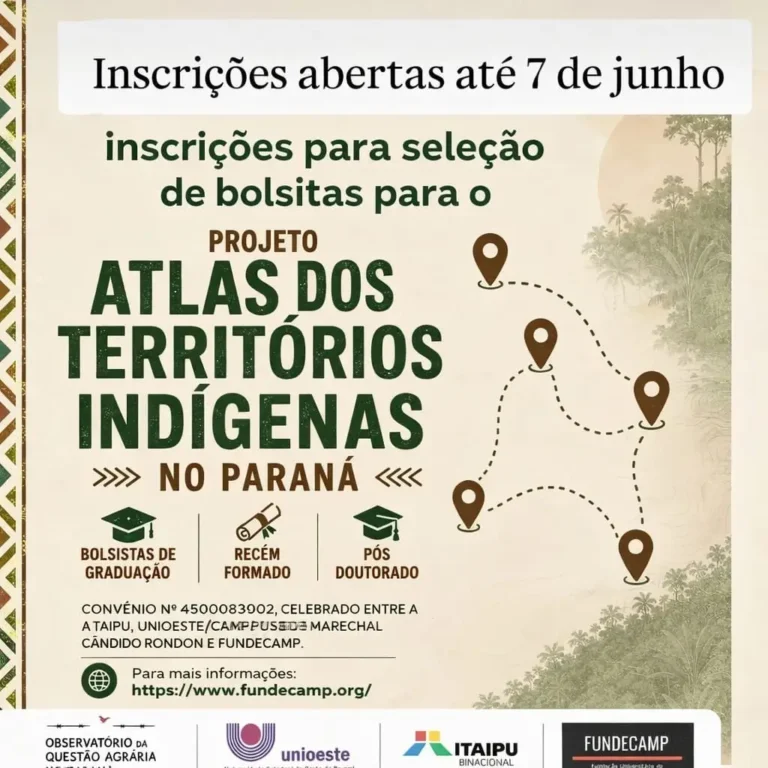 Unioeste seleciona bolsistas para Atlas dos Territórios Indígenas no Paraná