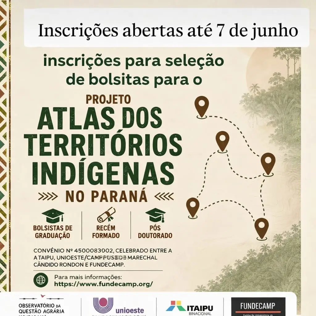 Unioeste seleciona bolsistas para Atlas dos Territórios Indígenas no Paraná